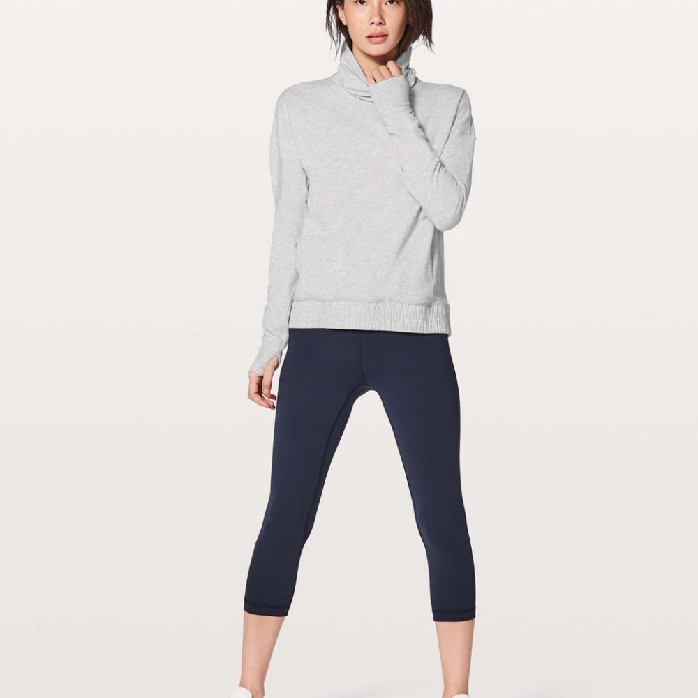 Lululemon Stress Less Pullover Heathered Core Ultra Light Grey - Picture 3 of 10